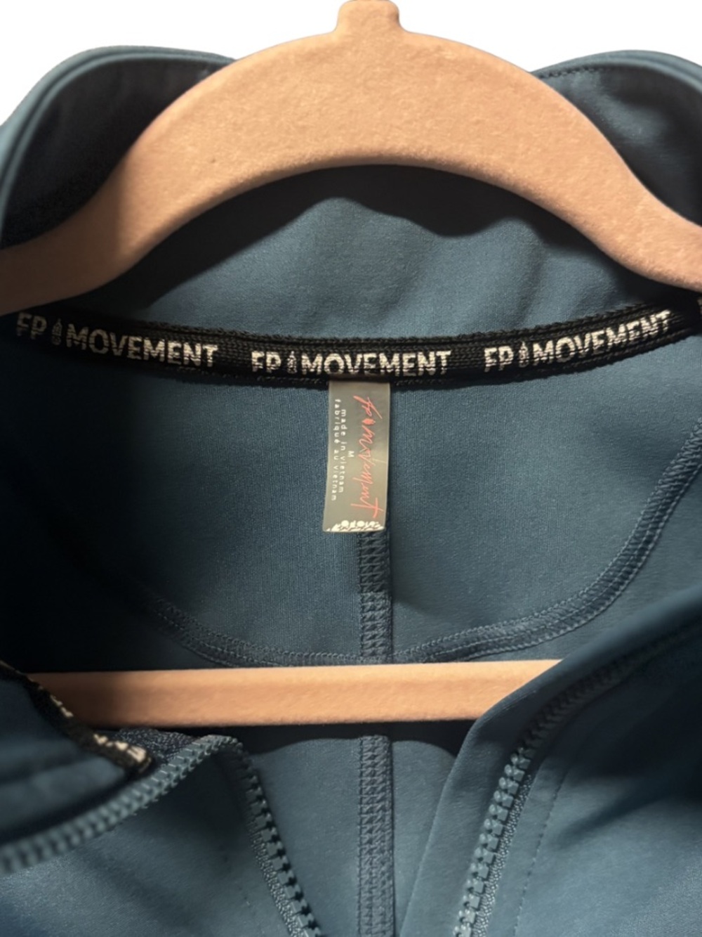 FP Movement Run the Course Quarter-Zip Active Top in High Tide • Size Medium - Picture 4 of 11